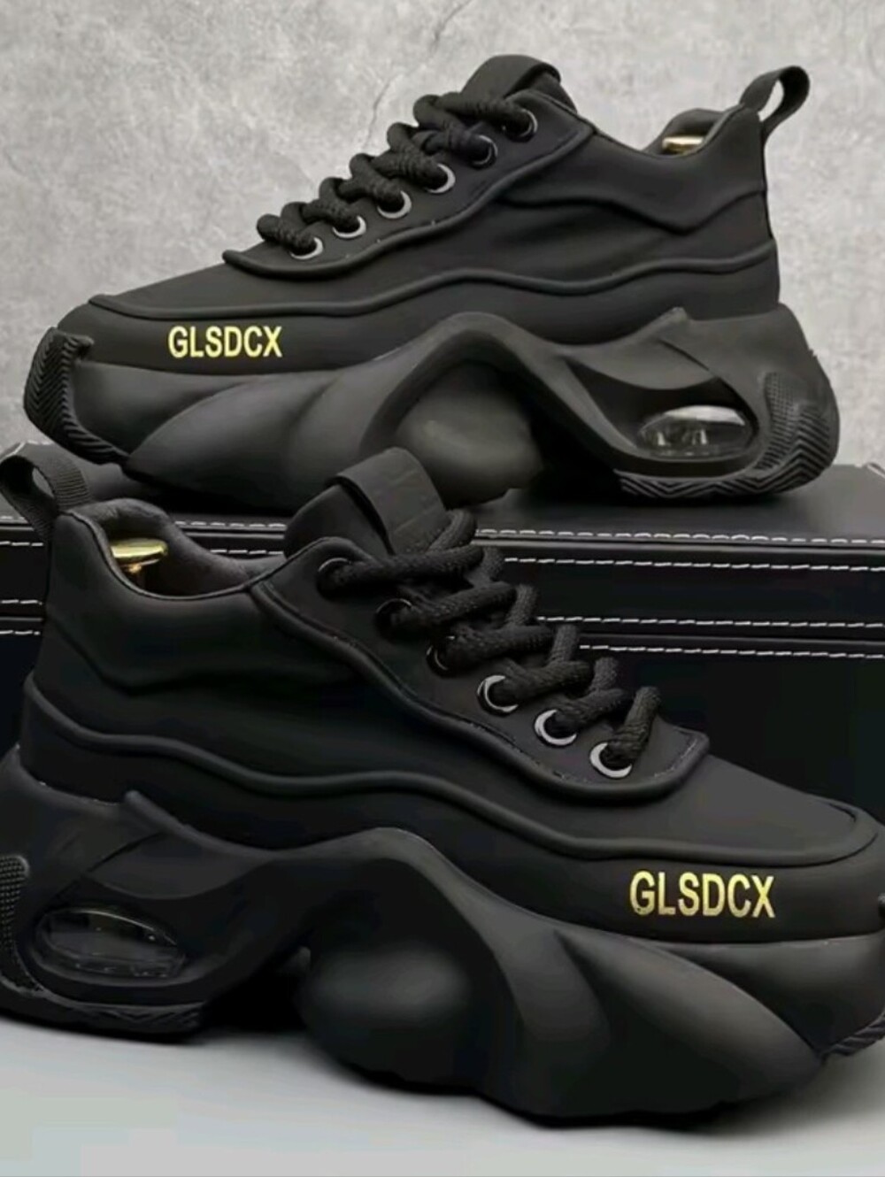 Men's Designer Style Black Fashion Sneakers Casual Sports Shoes